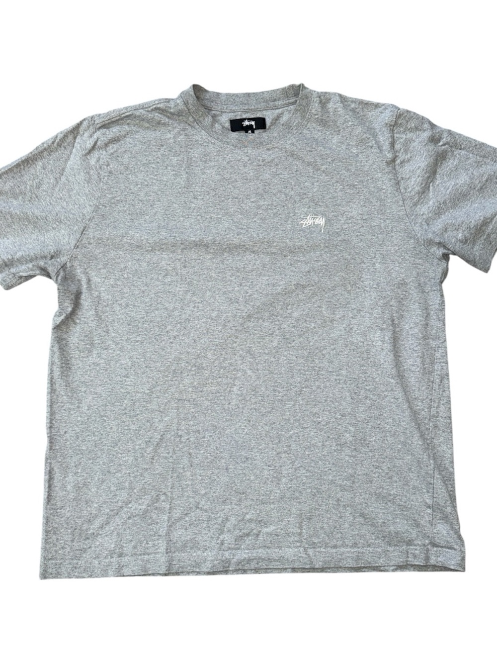 Stussy Gray Short Sleeve Tee with White Logo